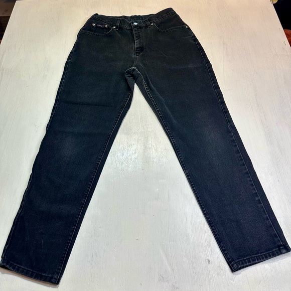 Vintage Riders Denim Jeans Women’s 14 Med USA Made Black High Rise Straight - Picture 2 of 12